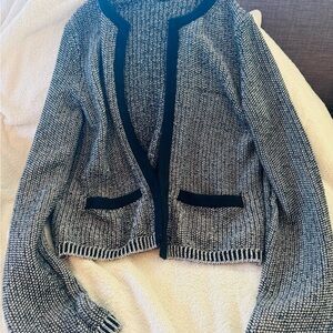 Women's Boden Navy and Silver Sparkly Sweater